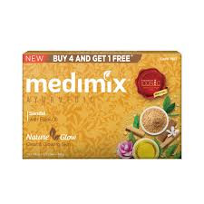 MEDIMIX AYURVEDIC SANDAL WITH ELADI OIL GLOW  SOAP BUY 4 GET 1 FREE